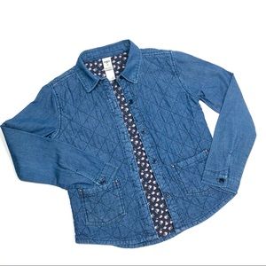 Quilted shirt jean jacket